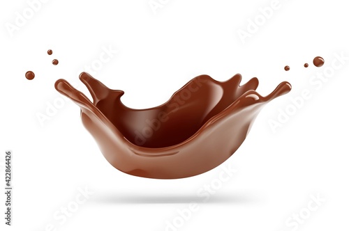Fototapeta Realistic chocolate corona splash