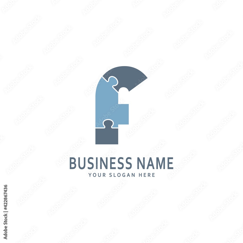 alphabet capital logo. Creative puzzle design concept alphabet capital logo. Creative puzzle design concept