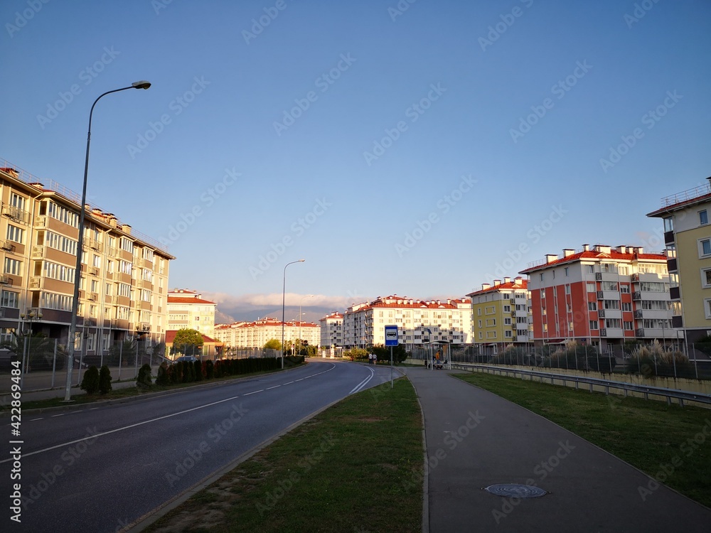 street in the evening