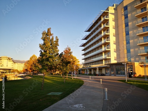 city street in autumn