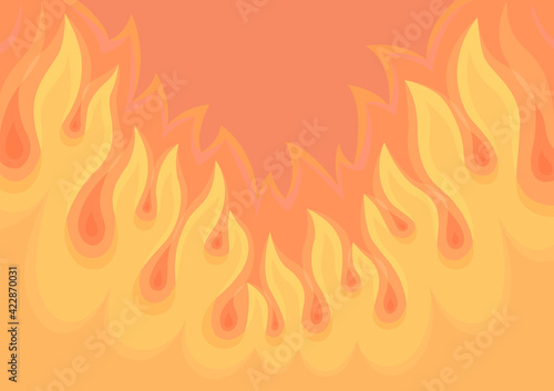 fire flames background closeup in flat style