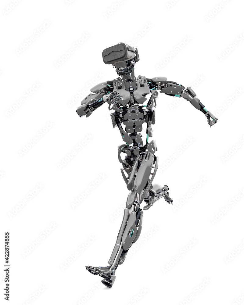 master cyber robot is running with vr headset master cyber robot is running with vr headset