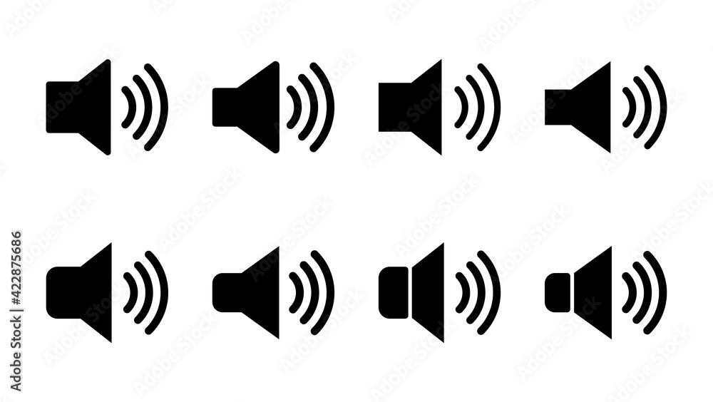 Speaker icon set. volume icon vector. loudspeaker icon vector. sound symbol Speaker icon set. volume icon vector. loudspeaker icon vector. sound symbol
