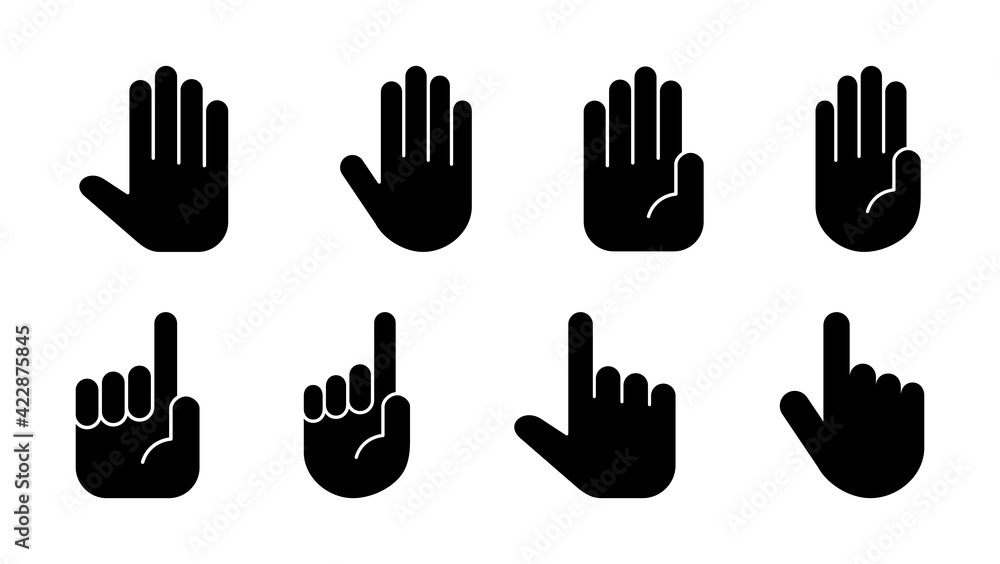 Hand icon set. hand vector icon, palm Hand icon set. hand vector icon, palm
