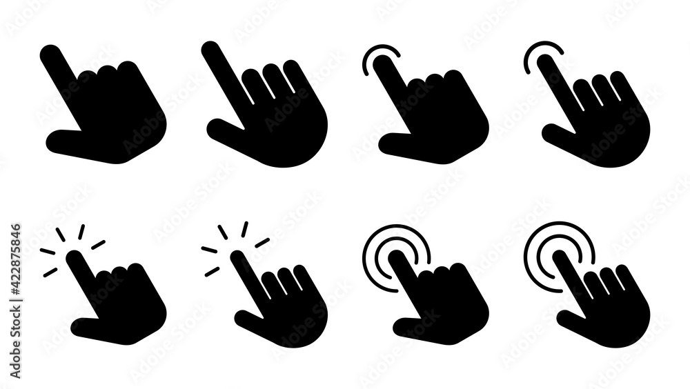 Obraz premium Hand click icon set. pointer icon vector. hand cursor icon vector