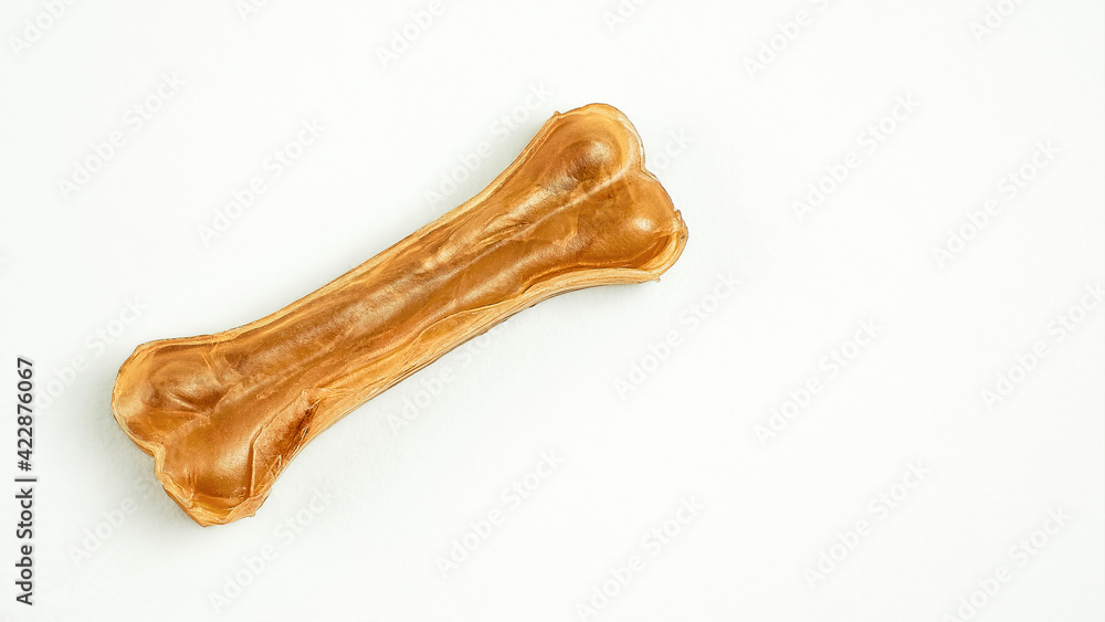 Dog bone. Rawhide bone for dog. Chewy bone. Dog bone. Rawhide bone for dog. Chewy bone.