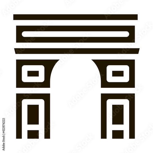 gate arch saint denis icon Vector Glyph Illustration