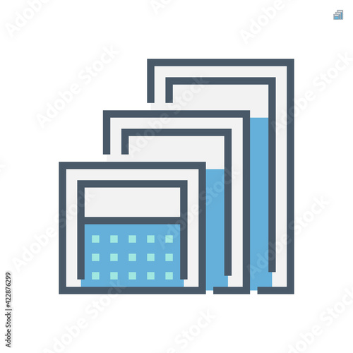 Portable partition screen vector icon for assembly as cubicle modern corporate office furniture for business. Private workspace, workplace or workstation for place desk, chair and computer. 64x64 px.