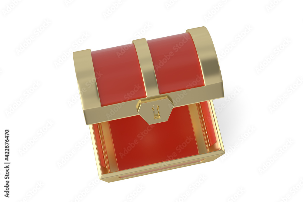 Treasure chest Isolated On White Background, 3D rendering. 3D illustration. Treasure chest Isolated On White Background, 3D rendering. 3D illustration.