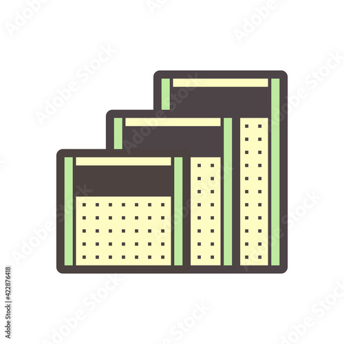 Portable partition screen vector icon. For assembly as cubicle or modern corporate office furniture for business. That private workspace, workplace or workstation for place desk, chair and computer.