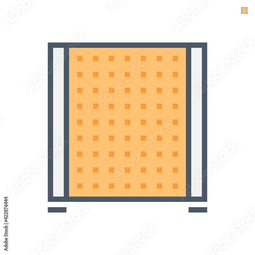 Portable partition screen vector icon for assembly as cubicle modern corporate office furniture for business. Private workspace, workplace or workstation for place desk, chair and computer. 64x64 px.