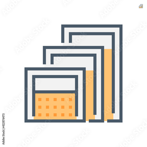 Portable partition screen vector icon for assembly as cubicle modern corporate office furniture for business. Private workspace, workplace or workstation for place desk, chair and computer. 64x64 px.