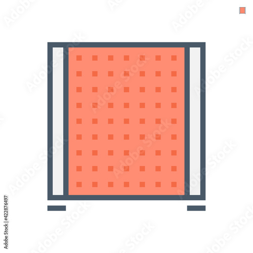 Portable partition screen vector icon for assembly as cubicle modern corporate office furniture for business. Private workspace, workplace or workstation for place desk, chair and computer. 64x64 px.