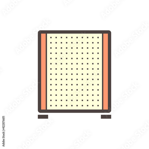 Portable partition screen vector icon. For assembly as cubicle or modern corporate office furniture for business. That private workspace, workplace or workstation for place desk, chair and computer.