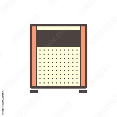 Portable partition screen vector icon. For assembly as cubicle or modern corporate office furniture for business. That private workspace, workplace or workstation for place desk, chair and computer.