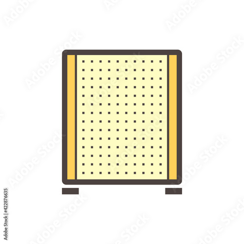 Portable partition screen vector icon. For assembly as cubicle or modern corporate office furniture for business. That private workspace, workplace or workstation for place desk, chair and computer.