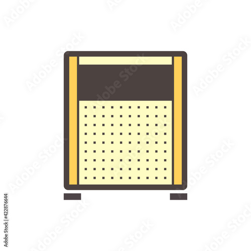 Portable partition screen vector icon. For assembly as cubicle or modern corporate office furniture for business. That private workspace, workplace or workstation for place desk, chair and computer.