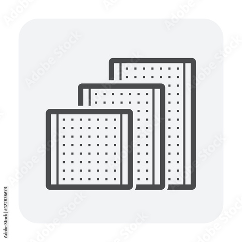 Portable partition screen vector icon. For assembly as cubicle or modern corporate office furniture for business. That private workspace, workplace or workstation for place desk, chair and computer.