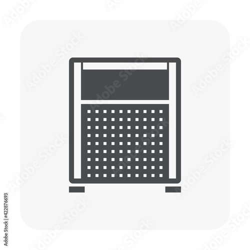Portable partition screen vector icon. For assembly as cubicle or modern corporate office furniture for business. That private workspace, workplace or workstation for place desk, chair and computer.