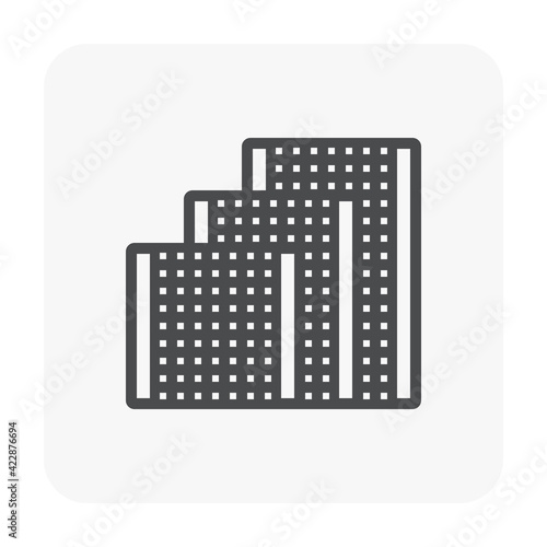Portable partition screen vector icon. For assembly as cubicle or modern corporate office furniture for business. That private workspace, workplace or workstation for place desk, chair and computer.
