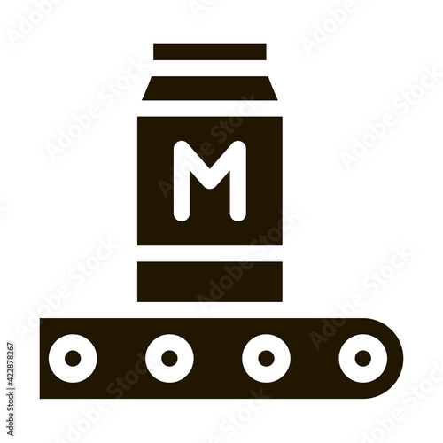 convector milk bottle icon Vector Glyph Illustration