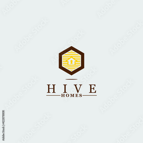 hive bee home key logo icon