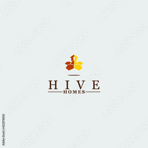 hive bee home key logo icon
