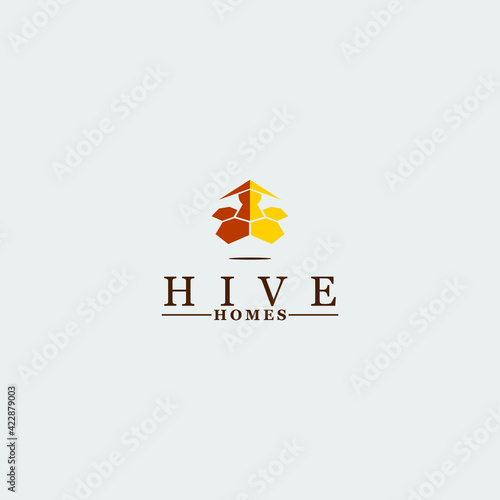 hive bee home key logo icon
