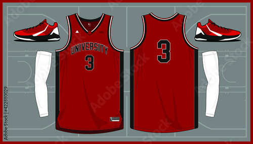 Basketball jersey template vector mockup