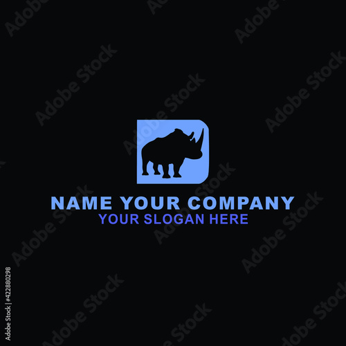rhino logo silhouette template