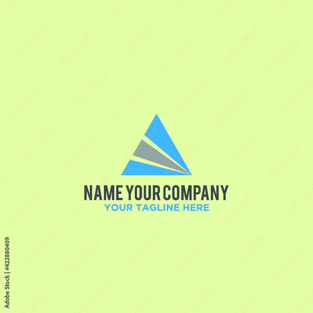 Fototapeta premium triangle shape logo simple icon design illustration