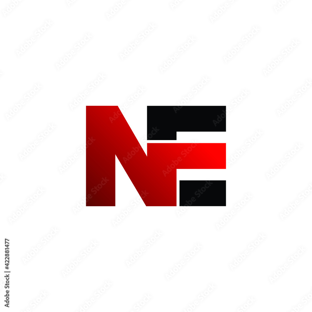 Letter NE simple logo design vector Letter NE simple logo design vector
