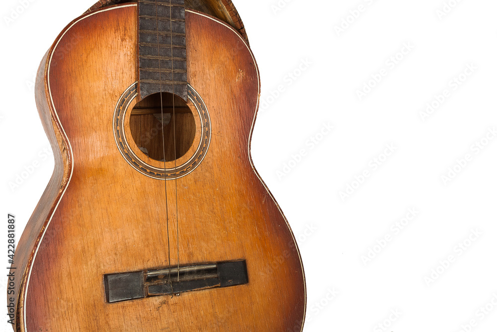 Obraz premium shattered wooden guitar