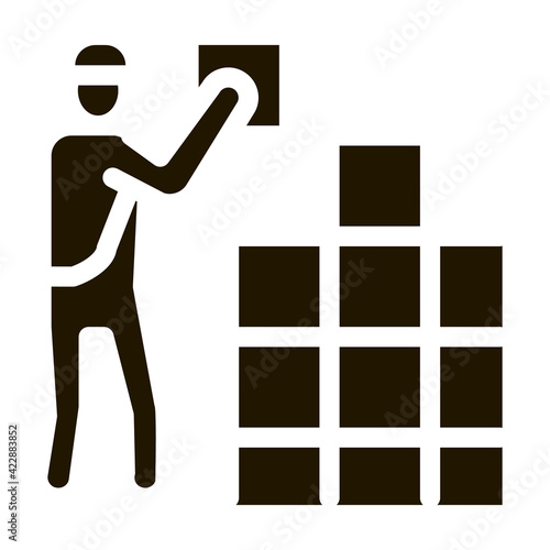 tile stacker icon Vector Glyph Illustration