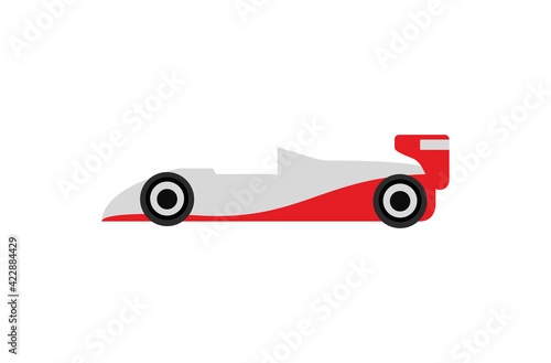 Race car vector flat icon. Isolated racing car emoji illustration