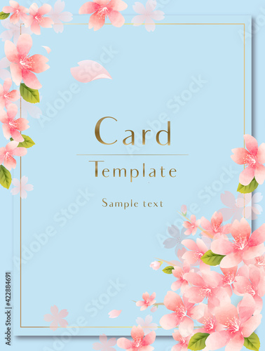 花のカード　Vector elegant flower card template 　