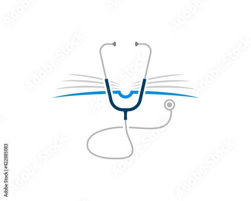 Abstract book with medical stethoscope inside