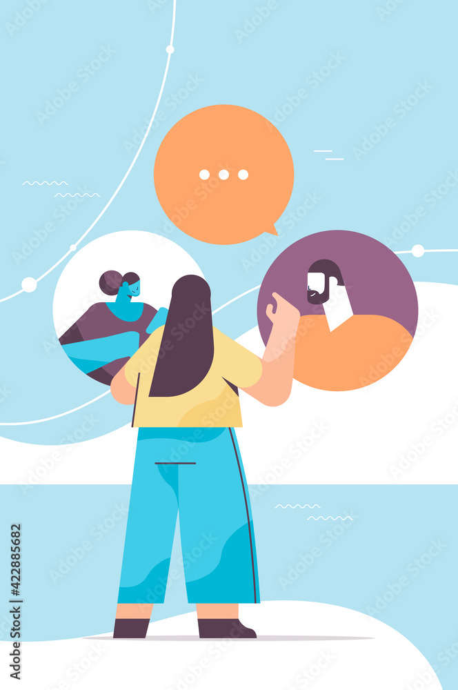 people chatting in messenger or social network chat bubble communication online instant messaging people chatting in messenger or social network chat bubble communication online instant messaging
