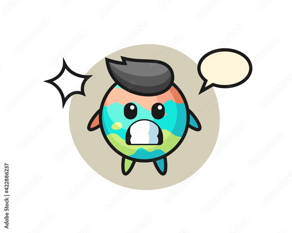 Fototapeta premium bath bomb character cartoon with shocked gesture