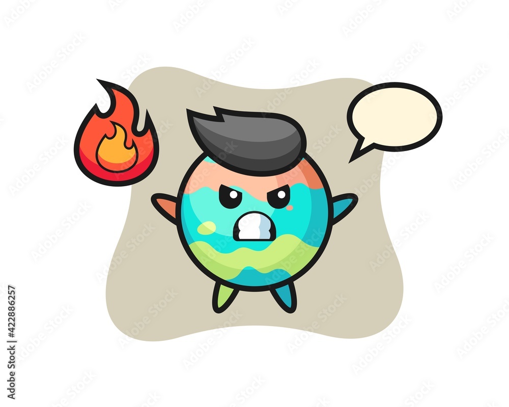 Fototapeta premium bath bomb character cartoon with angry gesture