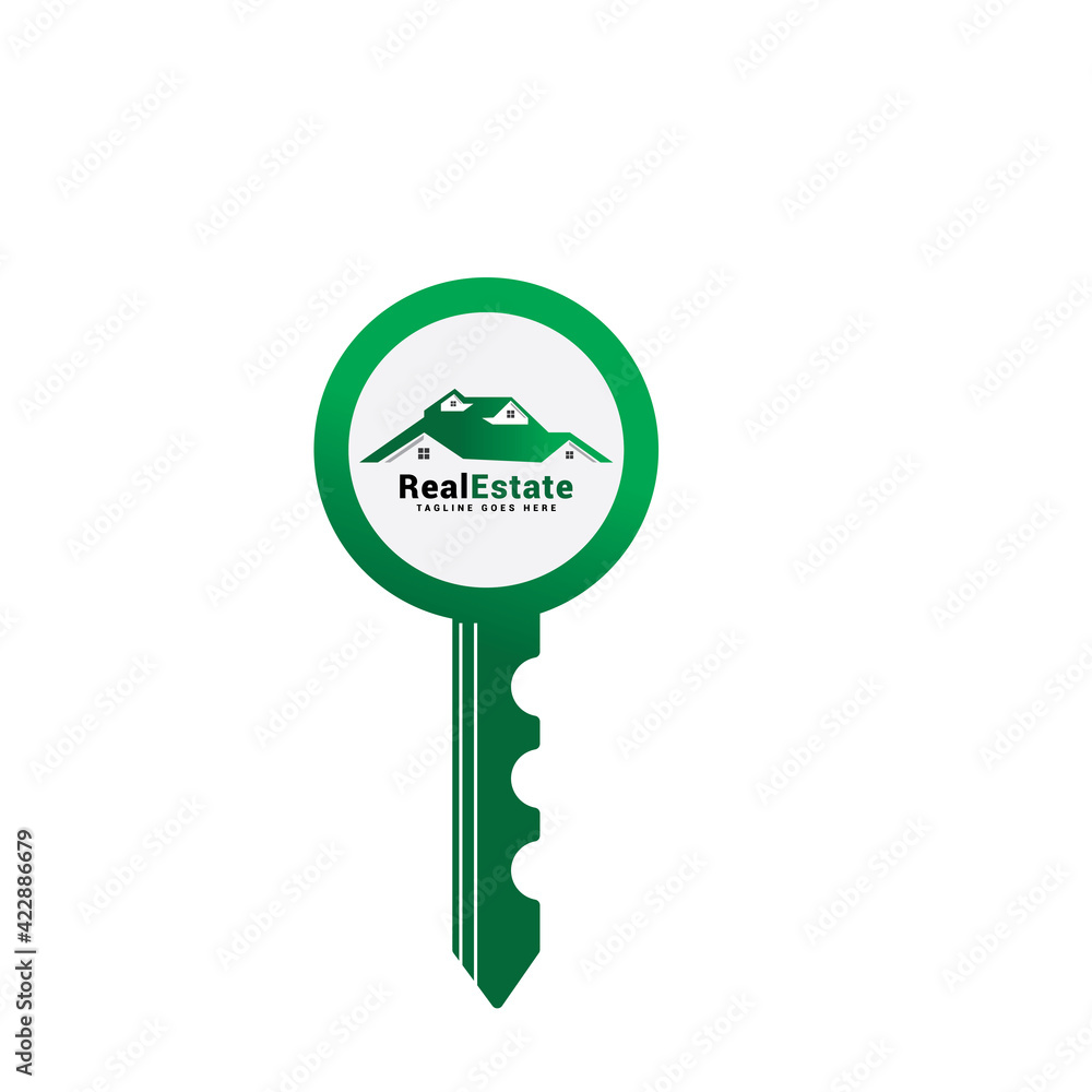 Key real estate home building logo. Key real estate home building logo.