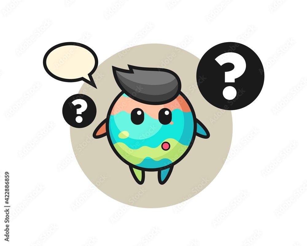 Obraz premium Cartoon Illustration of bath bomb with the question mark
