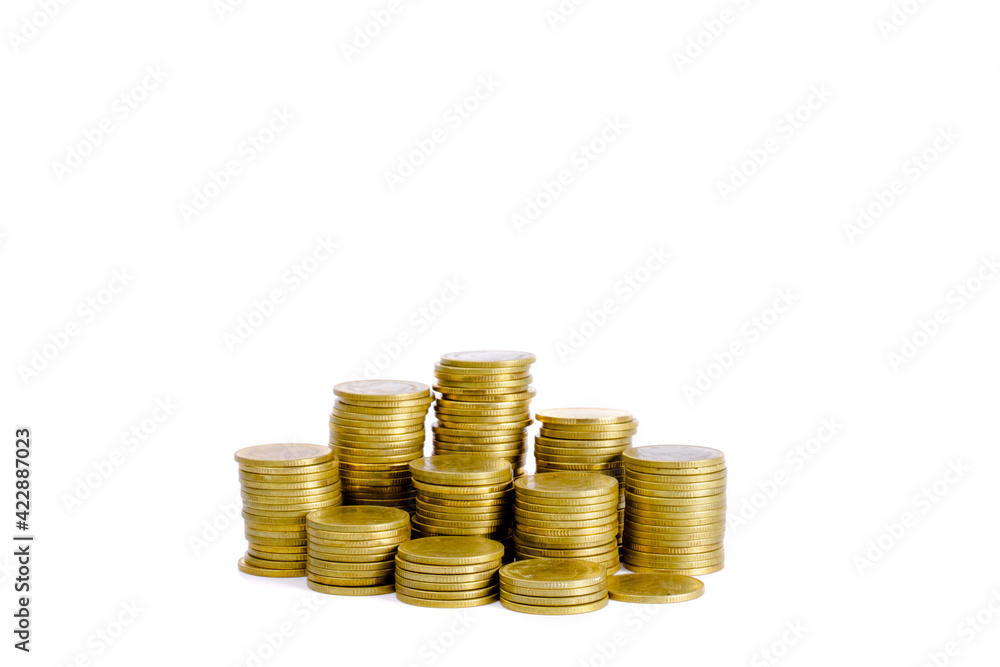 Saving money concept, coin stack growing business Saving money concept, coin stack growing business