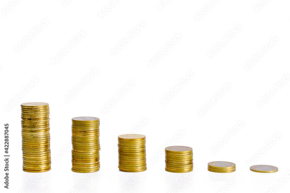 Saving money concept, coin stack growing business Saving money concept, coin stack growing business
