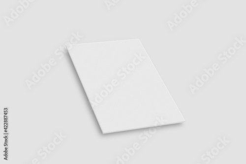 White slim book mockup on white background