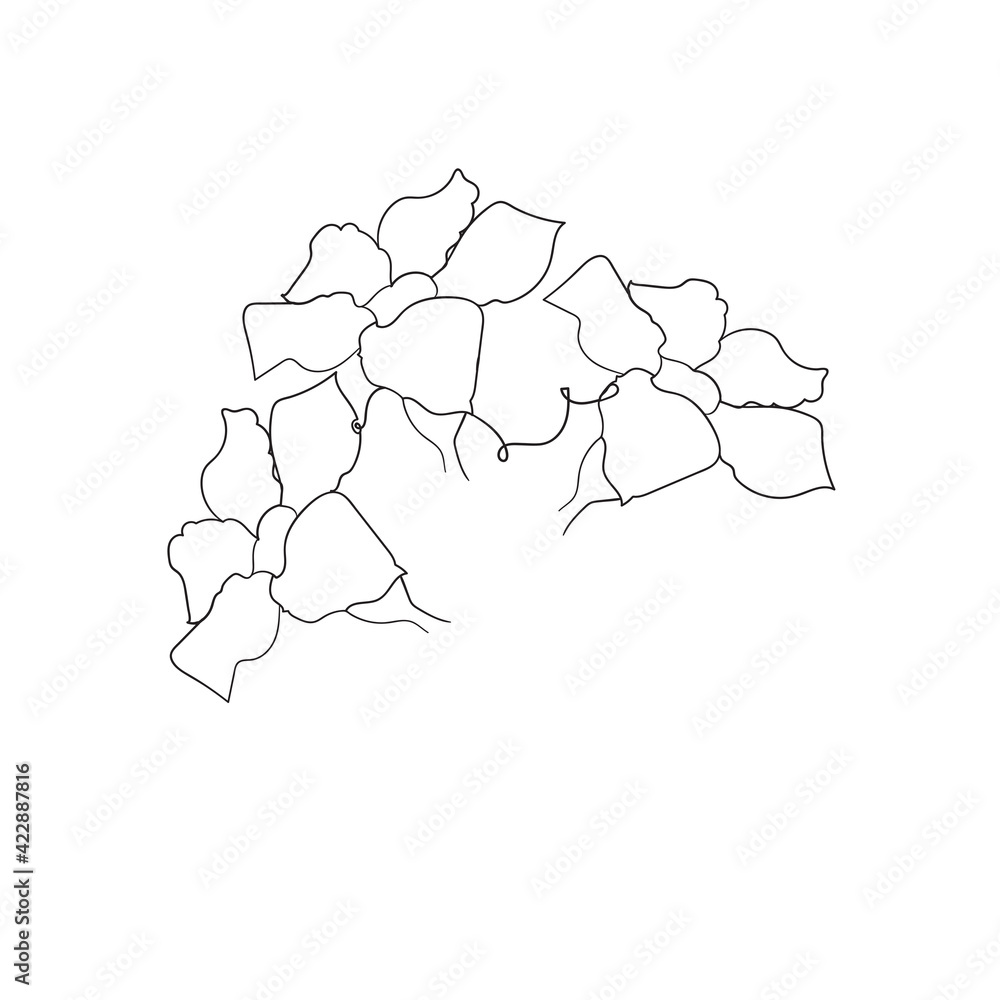 Fototapeta premium hand drawing contour line doodle flower illustration