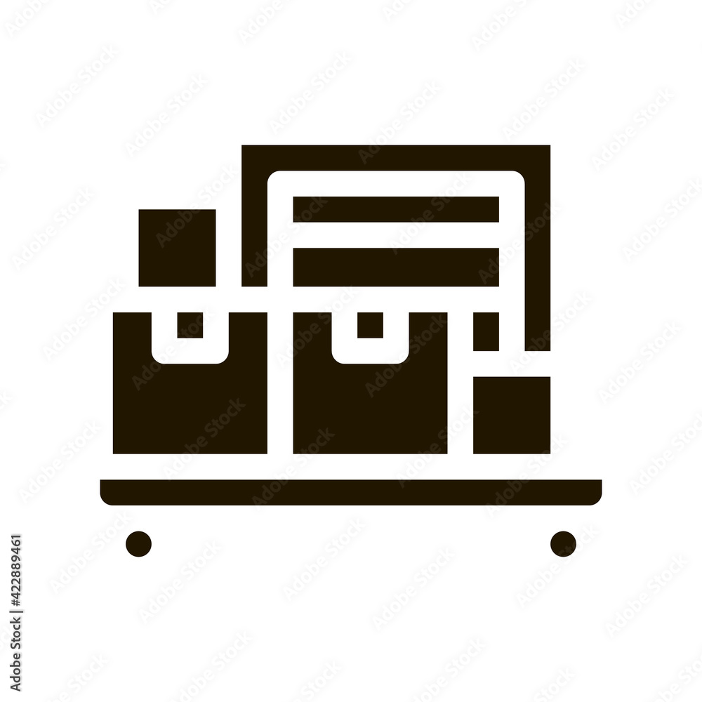 parcel trolley icon Vector Glyph Illustration parcel trolley icon Vector Glyph Illustration