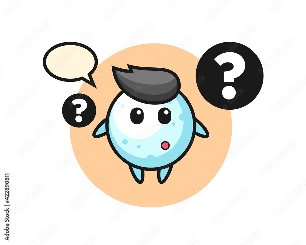 Fototapeta premium Cartoon Illustration of snow ball with the question mark