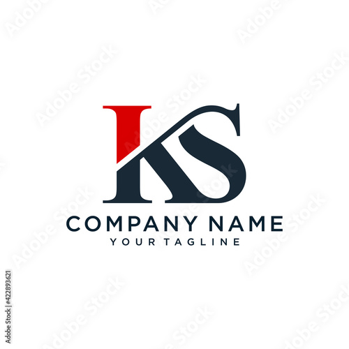 Alphabet letters Initials Monogram logo KS.Illustration vector