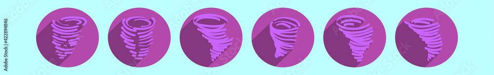 set of tornado cartoon icon design template with various models. vector ...